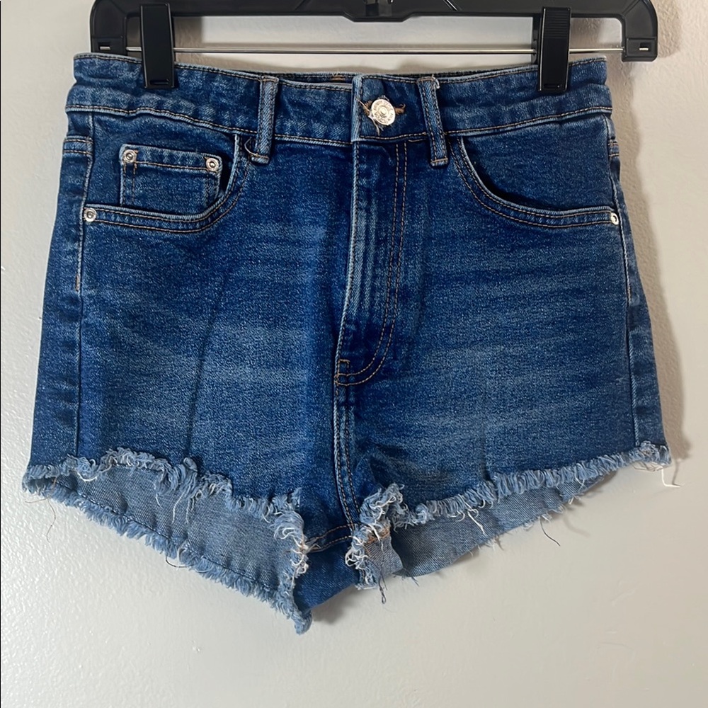 Zara Denim Frayed Hem Women's Shorts